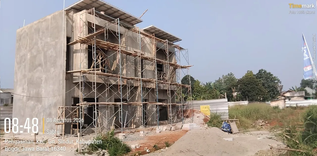 Progress pembangunan Bumi Citra Regency Serpong 8 Agustus 2026, struktur rumah contoh